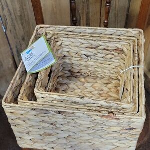 Natural Woven Basket Set Of 3